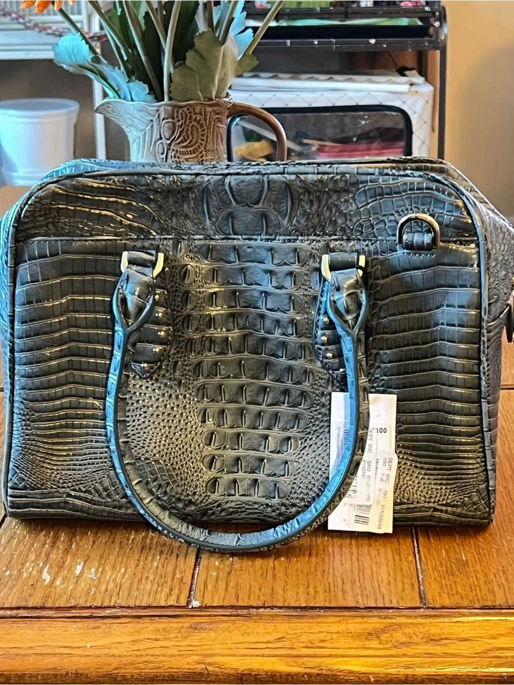 Brahmin Marissa Satchel in Slate Stratos